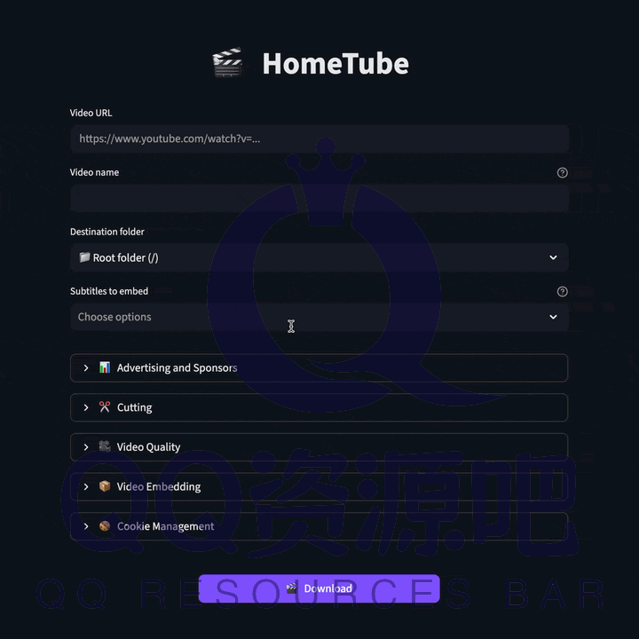 HomeTube:一款友好的自托管视频下载器,可帮助你轻松下载、管理和播放视频,方便在Plex、Jellyfin等平台上自动播放