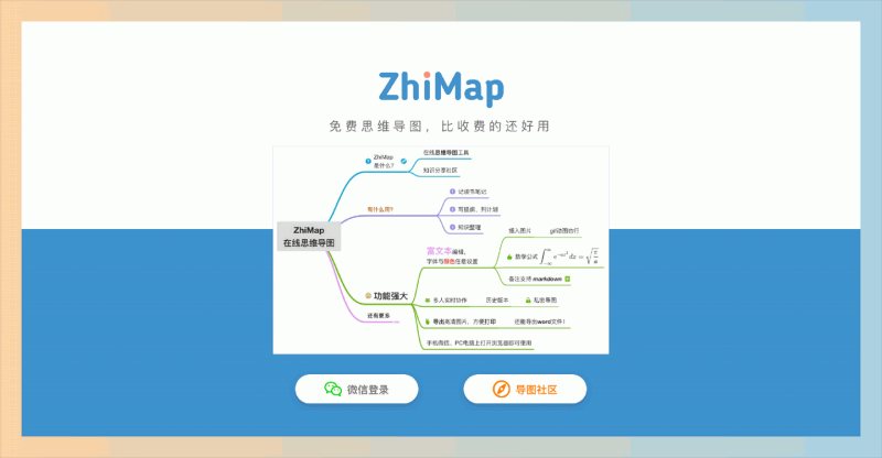 ZhiMap：免费的思维导图工具，让用户轻松创建和分享思维导图，支持电脑和手机操作，具有实时协作和云端存储等