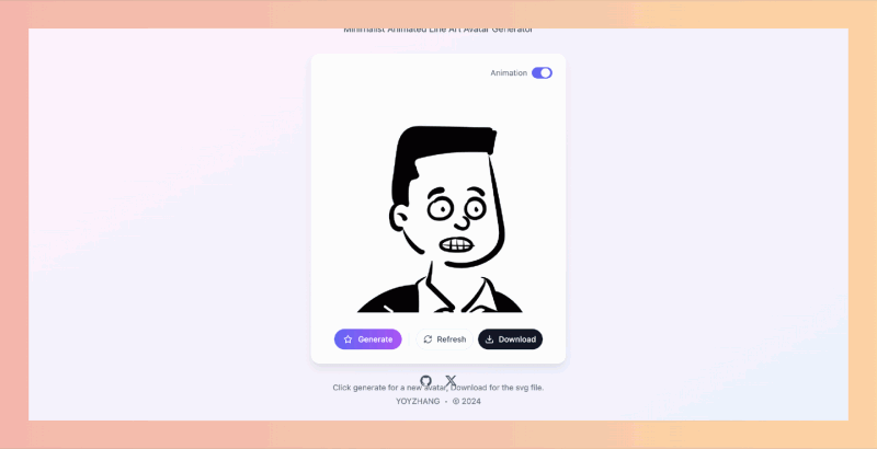 Animate Avatar：动画头像生成器，轻松制作个性化动态头像，可以将动画以SVG格式导出，免费又好玩！