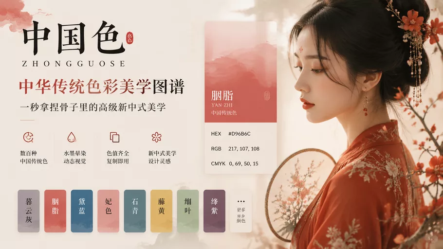 中国色 (Zhongguose)：收录了数百种中国传统色彩，让你的设计瞬间高级！