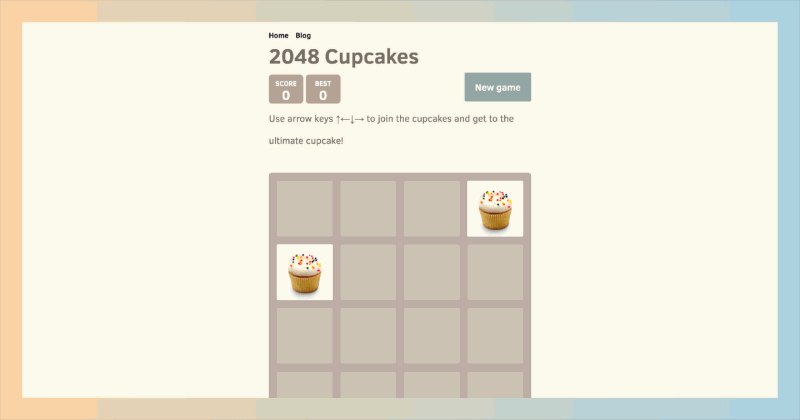 2048 Cupcakes：一款可爱有趣的合成游戏，通过合并精致的蛋糕来解锁更高分值的甜品，并提供AI助手和撤销功能